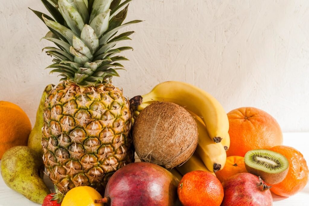 high angle tasty fruits arrangement